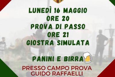 Lunedi 16 Prova simulata al Campo G. Raffaelli