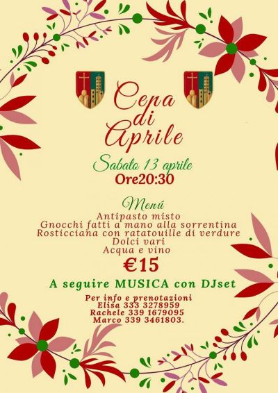 Cena di aprile!!! Sabato 13