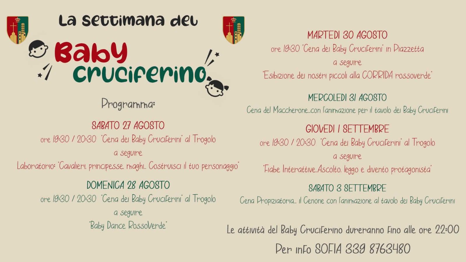 La settimana del Baby Cruciferino!!!!