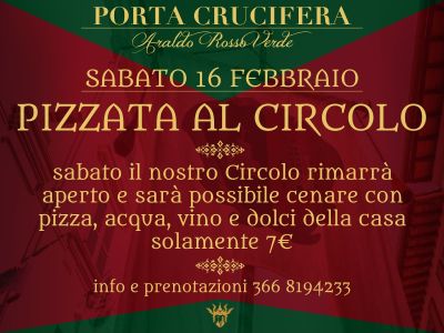 Sabato 16 - Pizzata al Circolo
