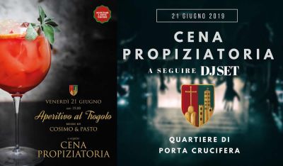 Venerdi 21 - Aperitrogolo & Cena Propiziatoria