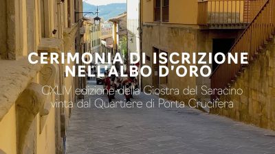 Iscrizione nell'Albo d'Oro della Giostra del Saracino del vincitore della 144a Giostra del Saracino