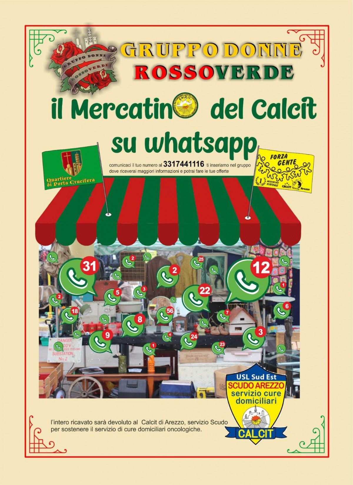 Il mercatino del Calcit su whatsapp con il Gruppo Donne