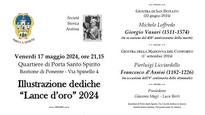 Questa sera alle 21.15 Presentazione soggetti Lance d'Oro 2024