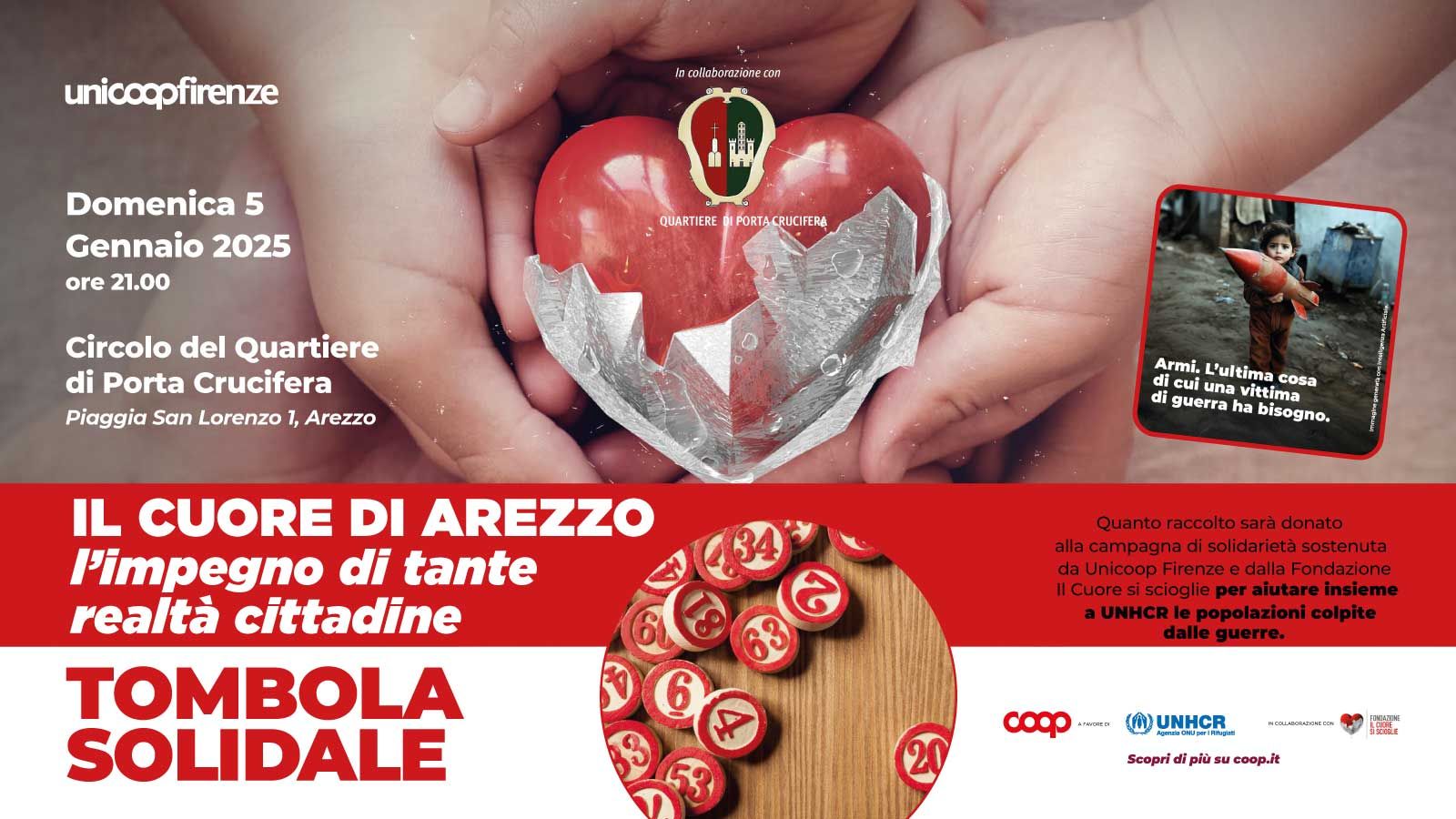 Domenica 5 gennaio Tombola Solidale al Circolo