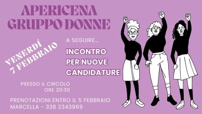 Venerdì 7 Apericena Gruppo Donne