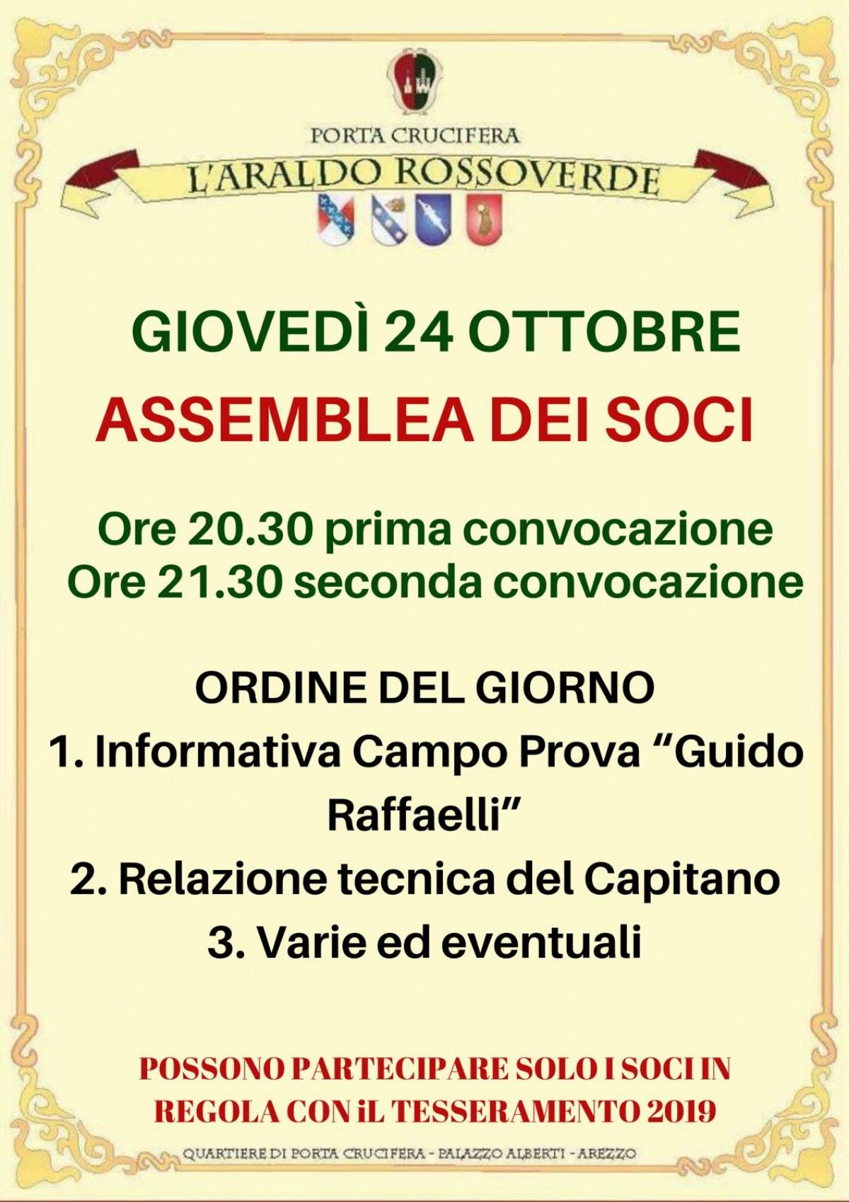 Assemblea dei Soci e relazione del Capitano