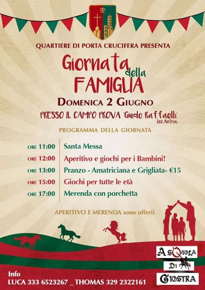 Domenica 2 Giugno tutti alla Giornata della Famiglia