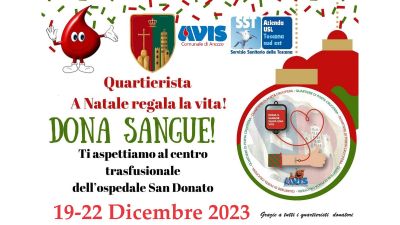 Dona sangue in segno di auguri. Dal 19 al 22 il gruppo donatori al centro trasfusionale