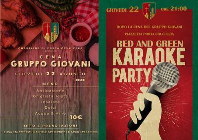 giovedi 22 Cena giovani e karaoke!!!
