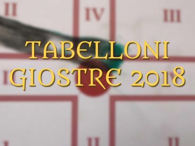 Tabelloni Giostre 2018