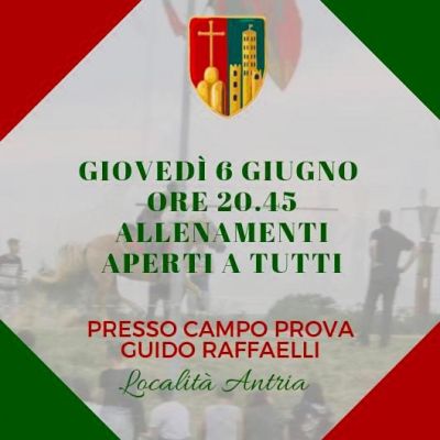 Giovedi Grigliata e prove al Campo Guido Raffaelli