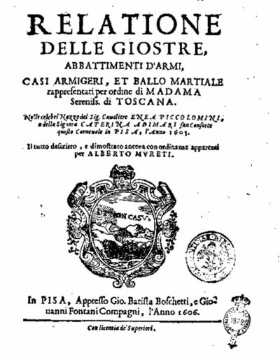 Il Re delle Indie, da Arezzo, porta disfida alla città di Pisa da una pubblicazione datato 1606
