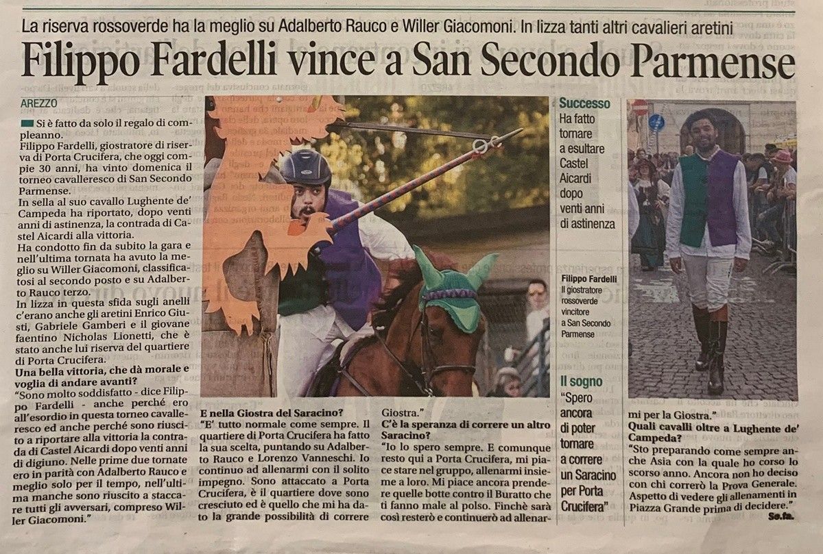 Rassegna stampa: Fardelli vince a San Secondo Parmense