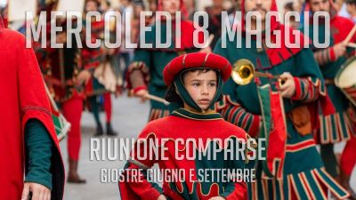 Riunione delle Comparse: mercoledì 8 nella sala delle Lance